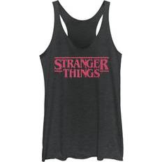 Tank Tops Fifth Sun Sold by: Top Tees Apparel, Women Stranger Things Dripping Logo Racerback Tank Top Black Heather