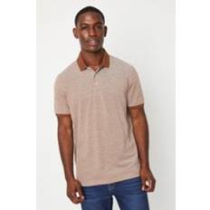 Brown Polo Shirts Burton Rib Collar Jacquard Polo