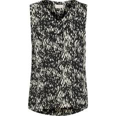 3XL - Woman Blouses Kaffe Amber Ecovero V-Neck Sleeveless Top, Black/White