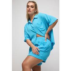 Viscose Shorts Yours Crinkle Shorts Blue