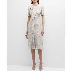 Versace Dresses Versace Barocco Printed Crepe De Chine Dress CONCRETEBONE 25