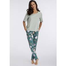 Multicolor Pijamas Lascana Luxurious Nights Schlafanzug, floral, für Damen, grün, 44/46