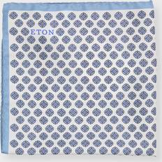 Mouchoirs Etón Pochette Bleue en Soie Imprimé Géométrique