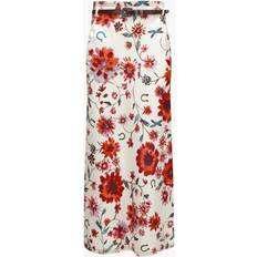 Lin Jupes Dorothee Schumacher Printed Linen Skirt - Removable Leather Tie Belt