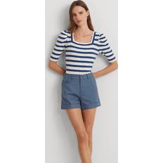 Ralph Lauren Women Shorts Ralph Lauren Women's Pleated Double-Faced Cotton Short Indg Dusk