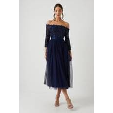 Coast Embellished Lace Two In One Bardot Bridesmaids Dress Navy