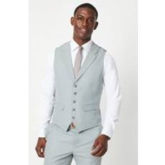 Turquoise Suits Burton Light Turquoise Twill Weave Suit Waistcoat Green