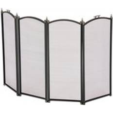 Black Fireplace Screens Oypla 4 Panel Fire Screen Spark Guard Black One Size