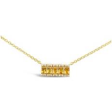 14K 0.97 ct. tw. Diamond & Yellow Sapphire Adjustable Necklace