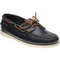 Sebago Dockside Portland rubber-soled deck shoes in Blue Navy Grain