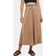 4XL - Mujer Faldas Urban Classics Falda Midi De Satén - Beige