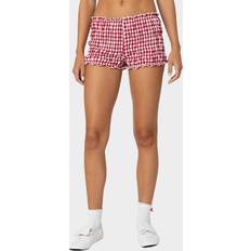 Red Shorts Edikted Gingham Scrunch Shorts