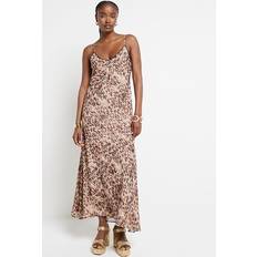 Leopard - Women Dresses River Island Embellished Animal Slip Dress Beige, Beige, 18, Women