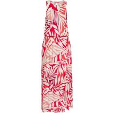 Knee Length Dresses - Red Lascana Leaf Print Sleeveless Maxi Dress - Red Print