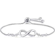 White Gold - Women Bracelets Cosie lily infinity bracelet for women,925 sterling silver white gold plated