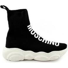 Moschino Child Logo High Sock Trainer Boots Black, Black, Younger