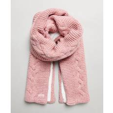 Rose Écharpes Superdry Strickschal Zopfmuster Pink - Rose