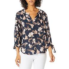 Splendid Women's Tie Sleeve Blouse, Navy Blue