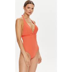 Tommy Hilfiger Femme Maillots de bain Tommy Hilfiger Logo Neck Swimsuit Orange, Orange, Xl, Women