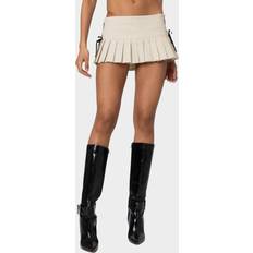 Beige - Short Skirts Edikted Margaret Pleated Ribbon Mini Skort