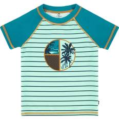 Boys - Green UV Clothes Deux par Deux Short Sleeve Rashguard Little Boys Stripe Green 3T 4T