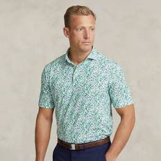 Florals Polo Shirts Polo Ralph Lauren Classic Fit Performance Airflow Green/White, Short Sleeve Top