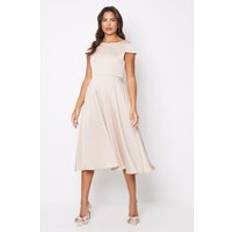 Bronze - Midi Dresses Coast Scoop Neck Cap Sleeve Satin Midi Dress Bronze