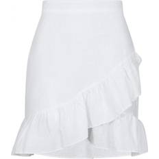 Neo Noir Vita Kjolar Neo Noir Bekka Linen Skirt Dam Korta Kjolar - White