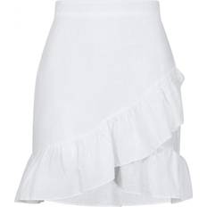 Lin Skjørt Neo Noir Forudbestilling Bekka Linen Skirt White hvid 42/XL