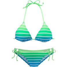 Turkoosi Bikinit Venice Beach Bikini - Taivaansininen/Neonvihreä/Valkoinen