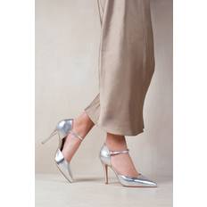 Grey Heels & Pumps Where's That From 'Reflex' Mid High With Pointed Toe Silver