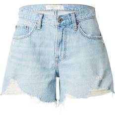 Abercrombie & Fitch Women Trousers & Shorts Abercrombie & Fitch Baggy Fit Low Rise Denim Shorts Blue