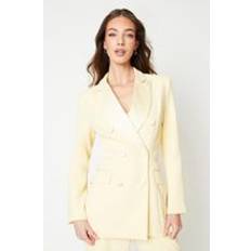 Yellow Blazers Coast Premium Hourglass Silhouette Double Breasted Blazer Lemon