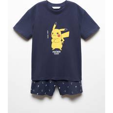 Nightwear Mango Kids' Pikachu Shorts Pyjamas, Navy