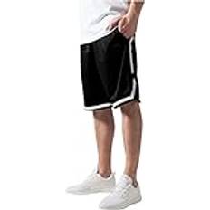 Herr - Silke/Siden Byxor & Shorts Urban Classics Shorts för män, randiga nätshorts, blkblkwht 4XL, blkblkwht