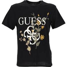 Guess Homme T-shirts Guess Men's Floral Logo T-shirt - Jet Black