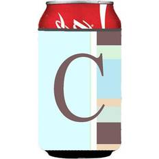 Blue Bottle Coolers CoolCookware Letter C Initial Monogram Stripes Bottle Cooler