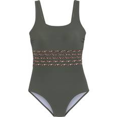 Dame - Leopard Badedragter Lascana Badedragt - Beige/Gran/Sort