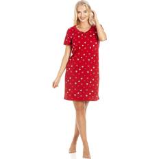 Cotton Nightgowns Camille Red Heart Print Cotton Summer Nightdress 14-16