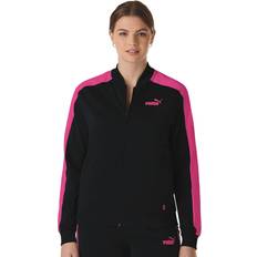 Outerwear Puma Women's Standard Tricot Zip Front Jacket, Black-Orchid Shadow