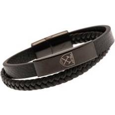 West Ham United F.C. Leather Crest Bracelet Black One