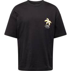 Blommiga - Herr T-shirts Jack & Jones – Svart t-shirt oversize med blomtryck 3D-Svart/a