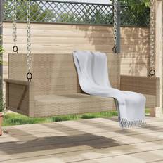 Rattan Sintetico Panchine da Giardino vidaXL A Dondolo Beige 119x56x48 cm in Polyrattan Panchina da Giardino