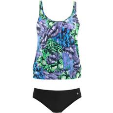 Nylon Tankinis Lascana Oversized Tankini Set Black Green