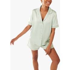 Green - Women Pyjamas Chelsea Peers Satin Classic Pyjama Shorts Set