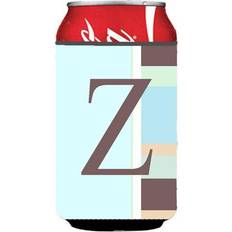Blue Bottle Coolers CoolCookware Letter Z Initial Monogram Stripes Bottle Cooler