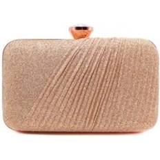 Pink Clutches Ise Large Diamanti Clasp Half Pleated Clutch Evening Bag Rose Gold One Size
