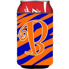 Orange Bottle Coolers CoolCookware Letter B Initial Monogram Tiger Stripe Bottle Cooler