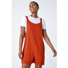 Arancione - Donna Tute intere Roman Shoulder Tie Cotton Playsuit Orange