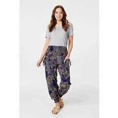 Clothing Izabel London Mosaic Print Pocket Detail Pants Blue